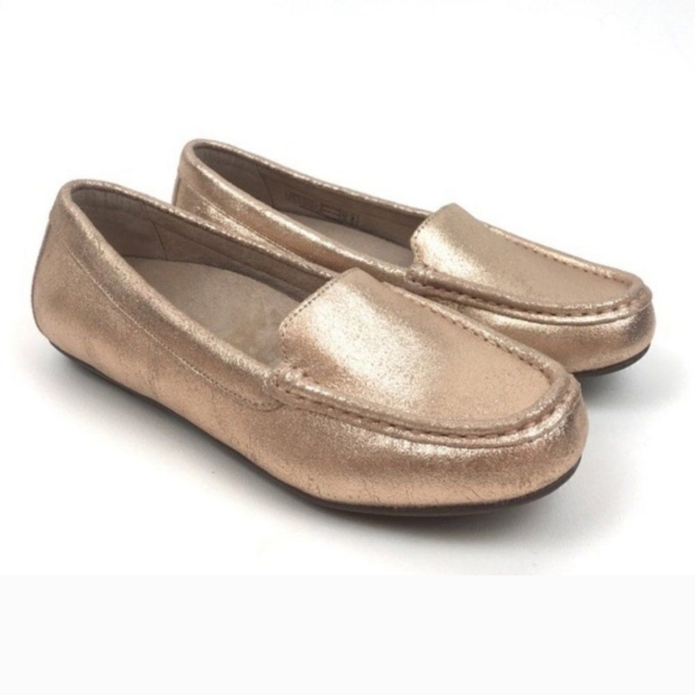 Vionic Metallic Rose Gold Debbie Loafers for Women Orthopedic 8 NWOT